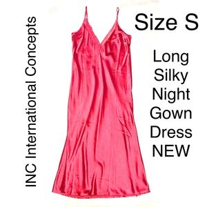 Night Gown Slip Dress Long Silky Intimate Sleepwear INC